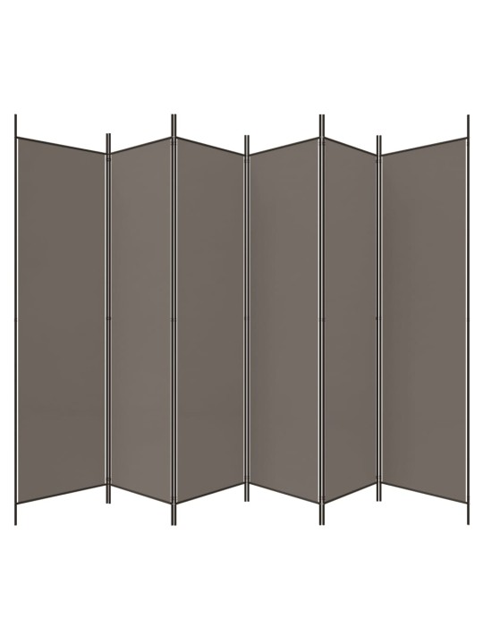 6-paneļu istabas aizslietnis, 300x220 cm, antracītpelēks audums