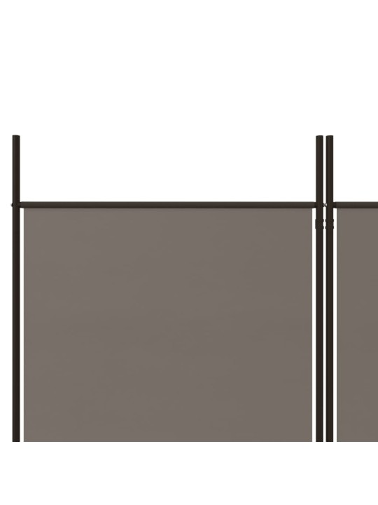 6-paneļu istabas aizslietnis, 300x220 cm, antracītpelēks audums