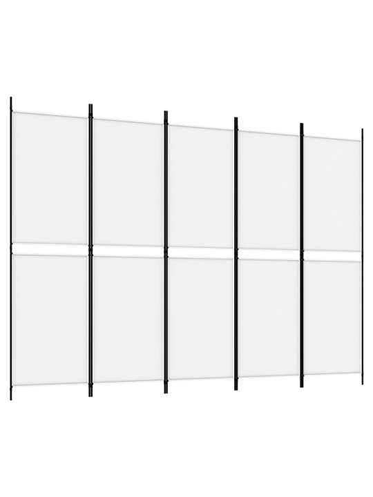 5 paneļu istabas aizslietnis, 250x180 cm, balts audums