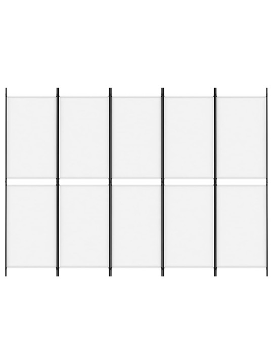 5 paneļu istabas aizslietnis, 250x180 cm, balts audums
