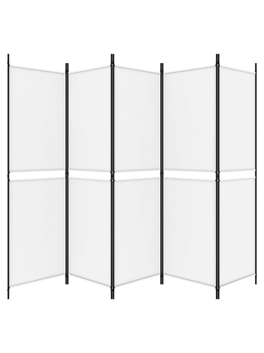 5 paneļu istabas aizslietnis, 250x180 cm, balts audums