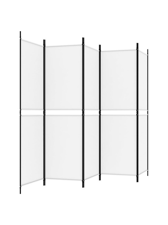 5 paneļu istabas aizslietnis, 250x180 cm, balts audums