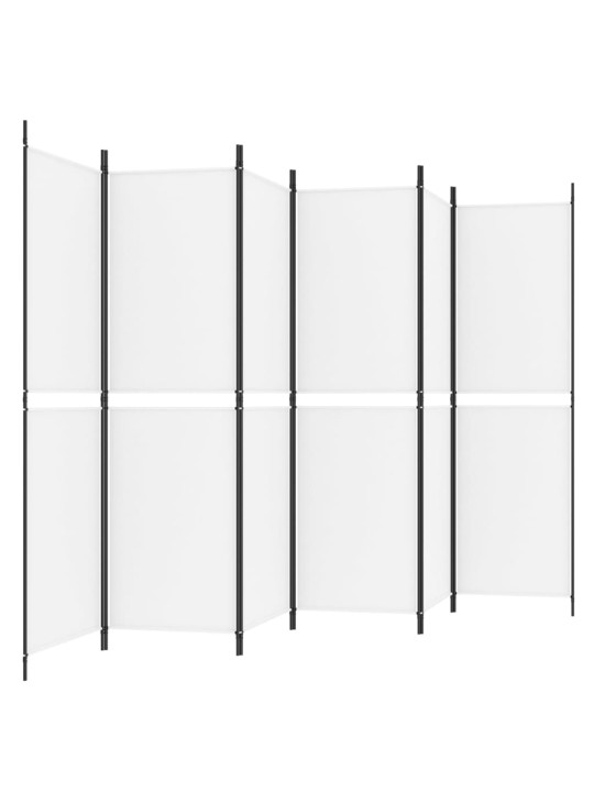 6 paneļu istabas aizslietnis, balts, 300x180 cm, audums