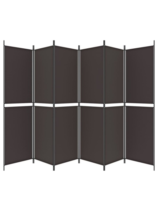 6-paneļu istabas aizslietnis, 300x200 cm, brūns audums