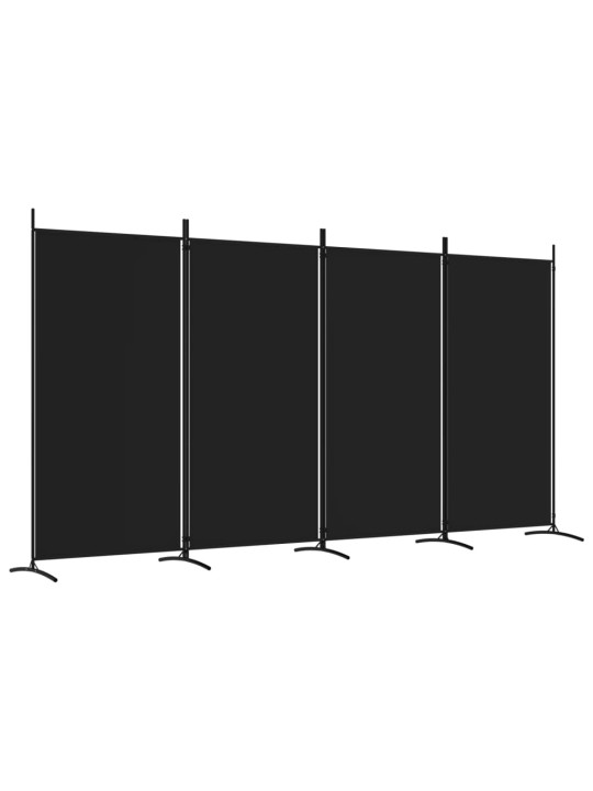 4-paneļu istabas aizslietnis, 346x180 cm, melns audums
