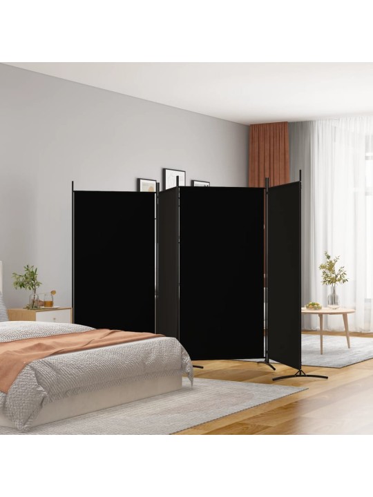4-paneļu istabas aizslietnis, 346x180 cm, melns audums