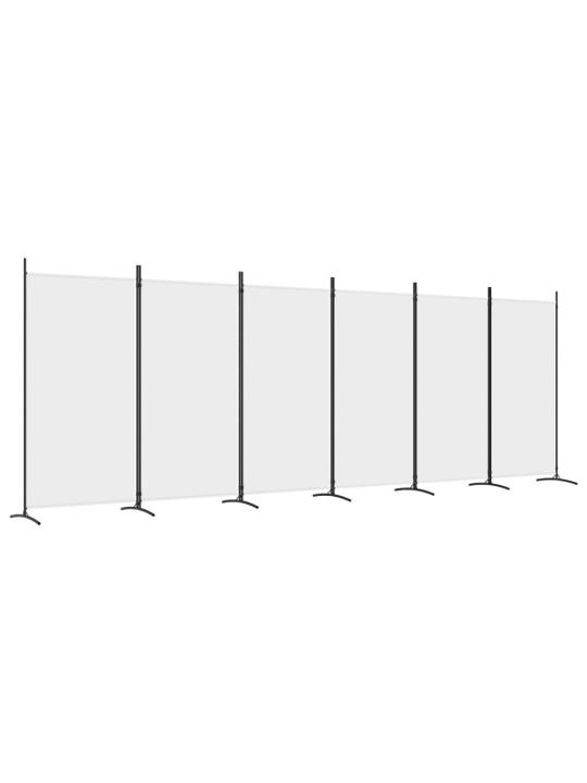 6-paneļu istabas aizslietnis, 520x180 cm, balts audums