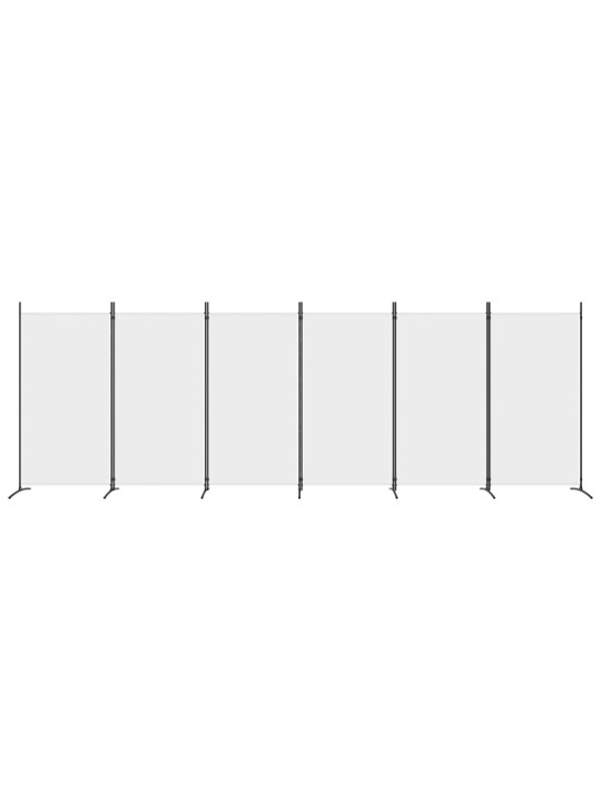 6-paneļu istabas aizslietnis, 520x180 cm, balts audums