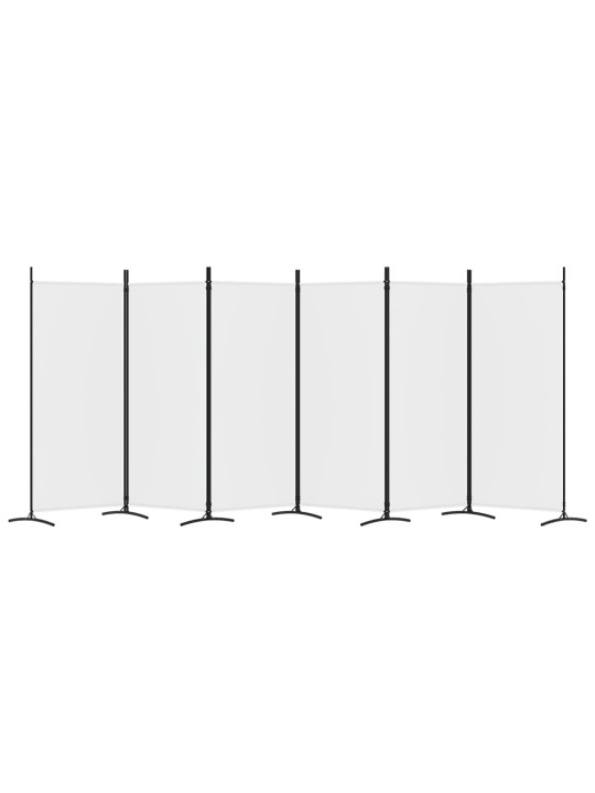 6-paneļu istabas aizslietnis, 520x180 cm, balts audums