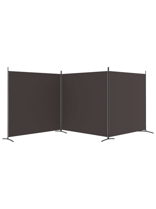 3-paneļu istabas aizslietnis, 525x180 cm, brūns audums
