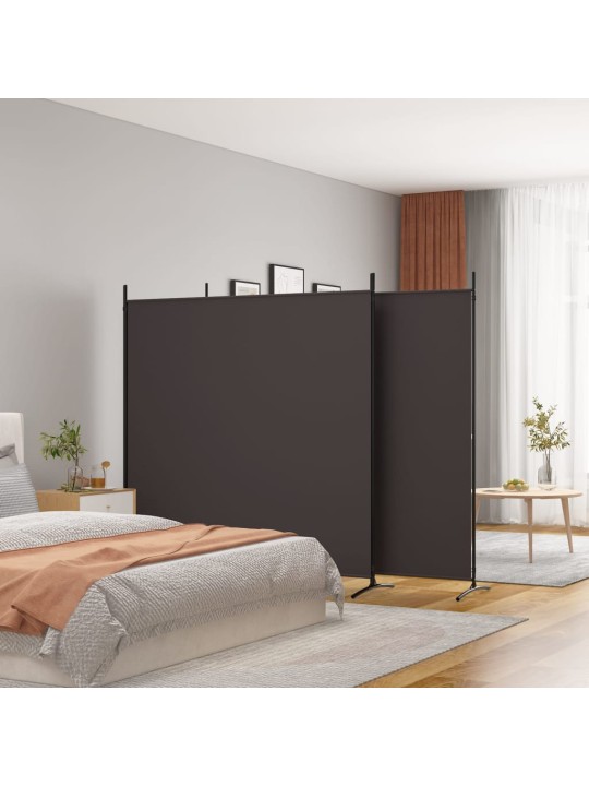 3-paneļu istabas aizslietnis, 525x180 cm, brūns audums