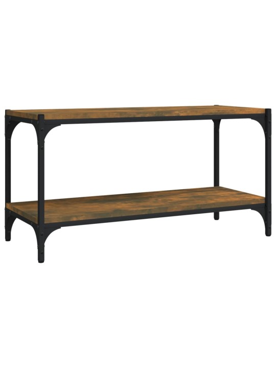 Tv galdiņš, koka krāsa, 80x33x41 cm, inženierijas koks, tērauds