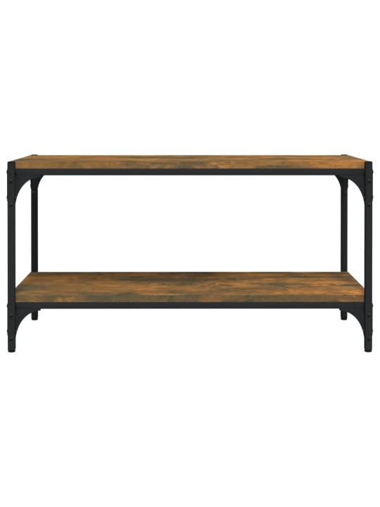 Tv galdiņš, koka krāsa, 80x33x41 cm, inženierijas koks, tērauds