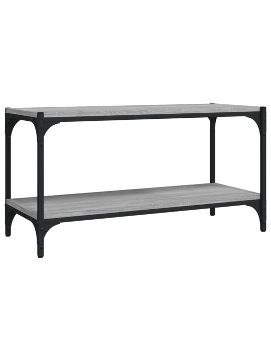 Tv galdiņš, pelēks, 80x33x41 cm, inženierijas koks, tērauds