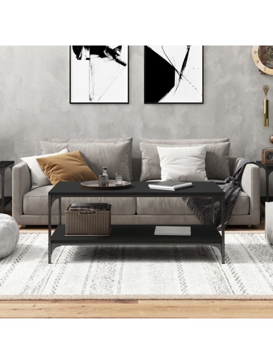 Kafijas galdiņš, melns, 100x50x40 cm, inženierijas koks