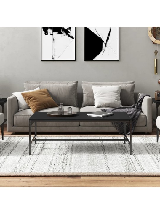 Kafijas galdiņš, melns, 100x50x35 cm, inženierijas koks