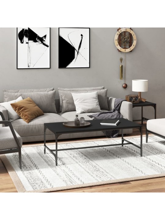 Kafijas galdiņš, melns, 100x50x35 cm, inženierijas koks