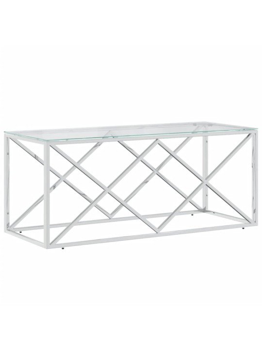 Kafijas galdiņš, 110x45x45 cm, nerūsējošs tērauds un stikls