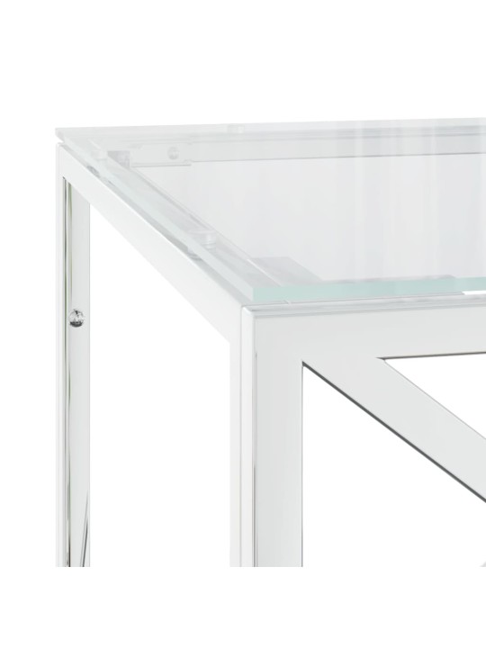 Kafijas galdiņš, 110x45x45 cm, nerūsējošs tērauds un stikls