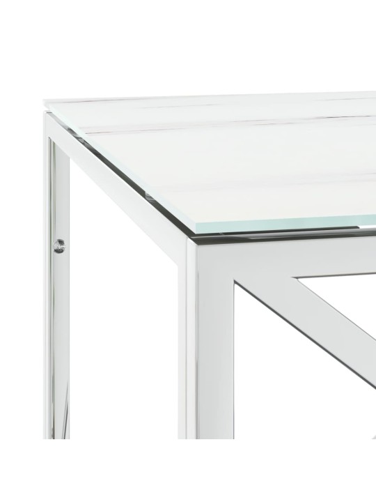 Kafijas galdiņš, 110x45x45 cm, nerūsējošs tērauds un stikls