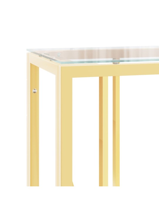 Konsoles galdiņš, 110x30x70 cm, nerūsējošs tērauds un stikls