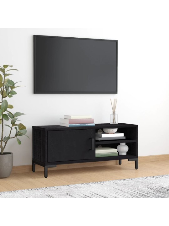 Tv skapītis, 90x30x40 cm, priedes masīvkoks, melns