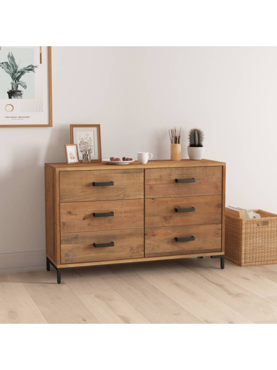 Kumode, brūna, 110x35x70 cm, priedes masīvkoks