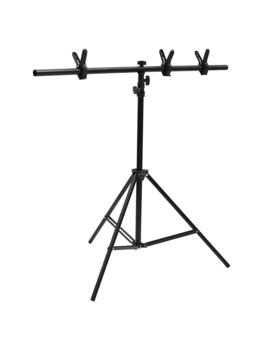 Fonu statīvs, t-forma, melns, 91x60x(70-200) cm