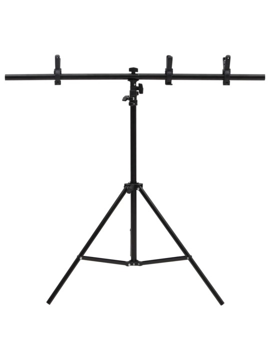 Fonu statīvs, t-forma, melns, 91x60x(70-200) cm