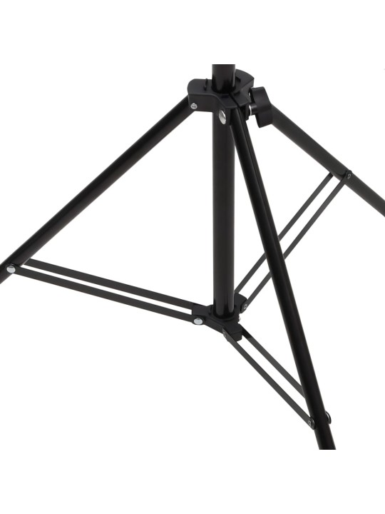 Fonu statīvs, t-forma, melns, 91x60x(70-200) cm