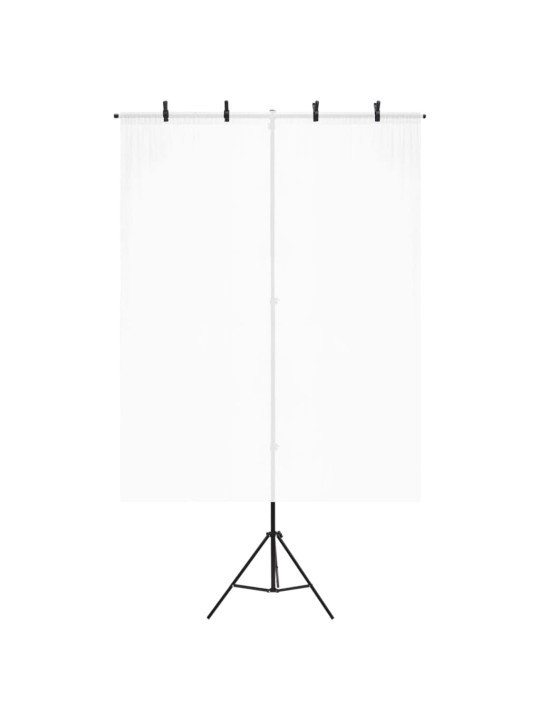 Fonu statīvs, t-forma, melns, 151x60x(70-200) cm