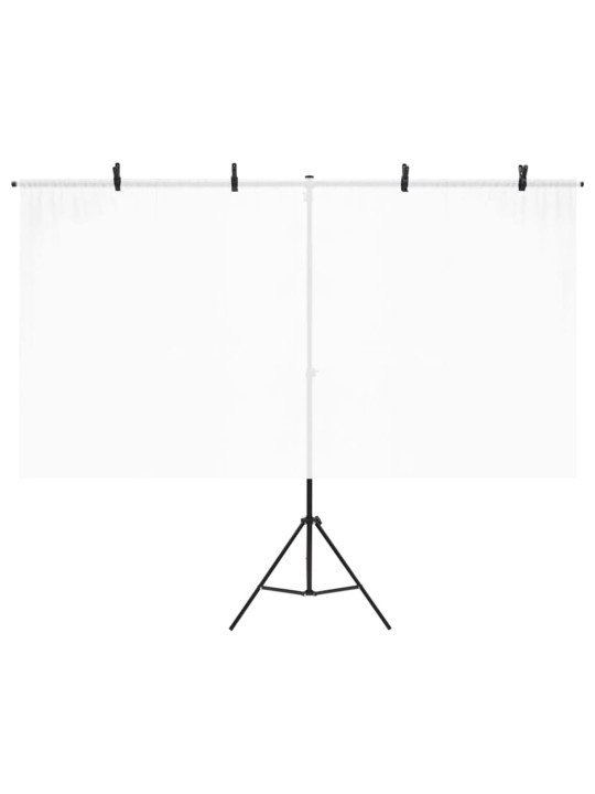 Fonu statīvs, t-forma, melns, 201x60x(70-200) cm