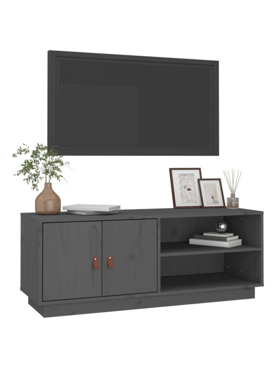Tv skapītis, pelēks, 105x34x40 cm, priedes masīvkoks