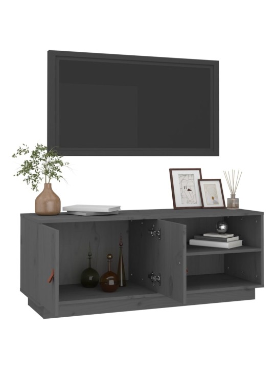 Tv skapītis, pelēks, 105x34x40 cm, priedes masīvkoks