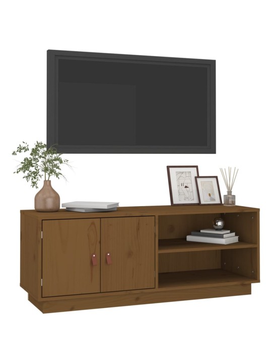 Tv skapītis, medus brūns, 105x34x40 cm, priedes masīvkoks