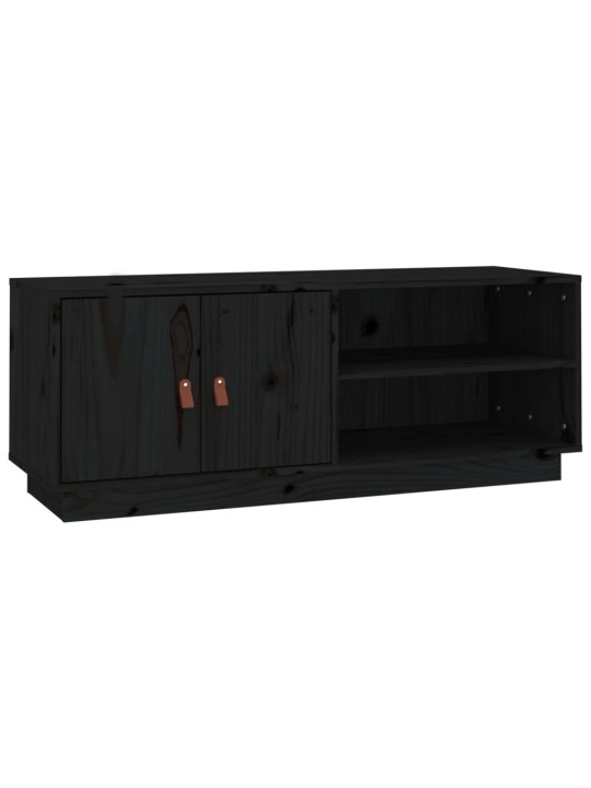 Tv skapītis, melns, 105x34x40 cm, priedes masīvkoks