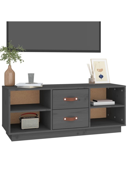 Tv skapītis, pelēks, 100x34x40 cm, priedes masīvkoks