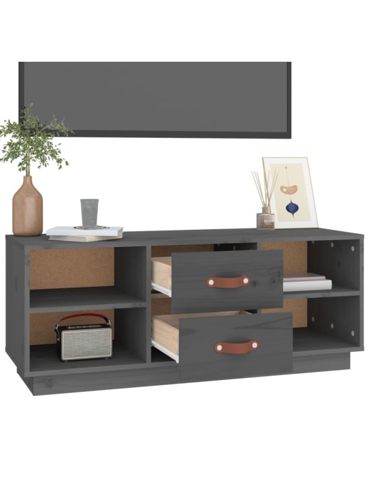 Tv skapītis, pelēks, 100x34x40 cm, priedes masīvkoks