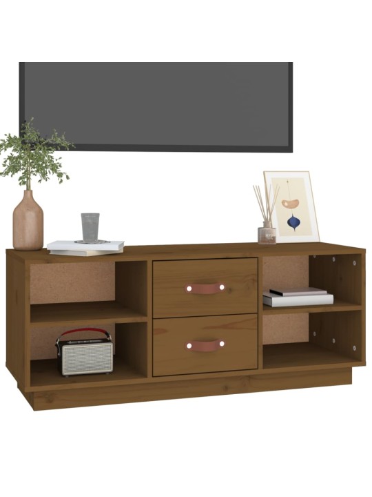 Tv skapītis, medus brūns, 100x34x40 cm, priedes masīvkoks