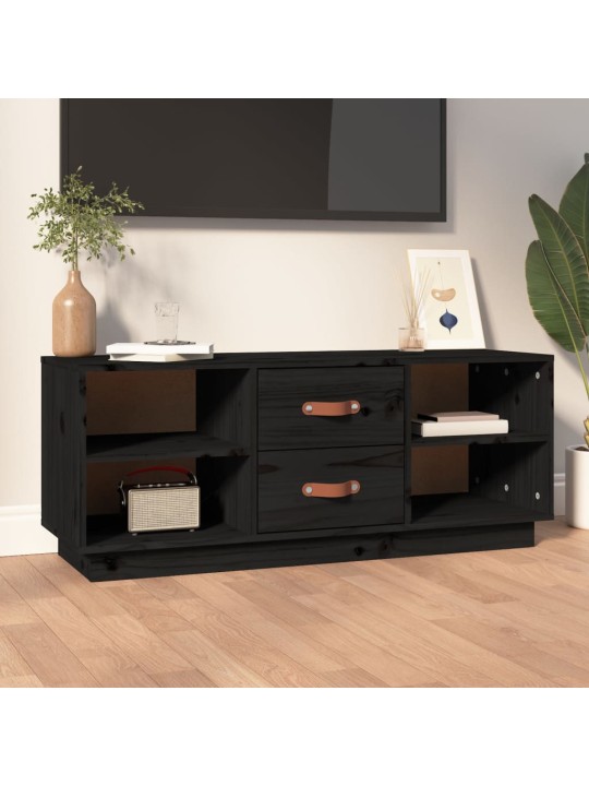 Tv skapītis, melns, 100x34x40 cm, priedes masīvkoks