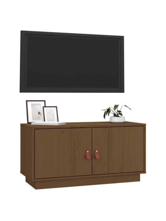 Tv skapītis, medus brūns, 80x34x40 cm, priedes masīvkoks