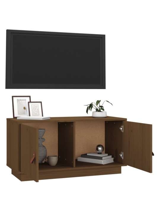 Tv skapītis, medus brūns, 80x34x40 cm, priedes masīvkoks