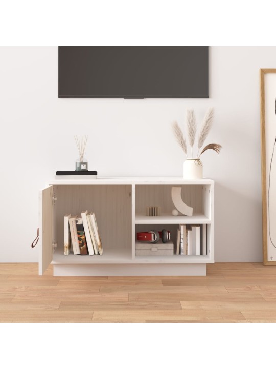 Tv skapītis, balts, 70x34x40 cm, priedes masīvkoks