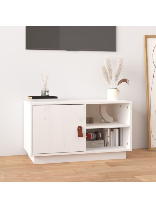 Tv skapītis, balts, 70x34x40 cm, priedes masīvkoks