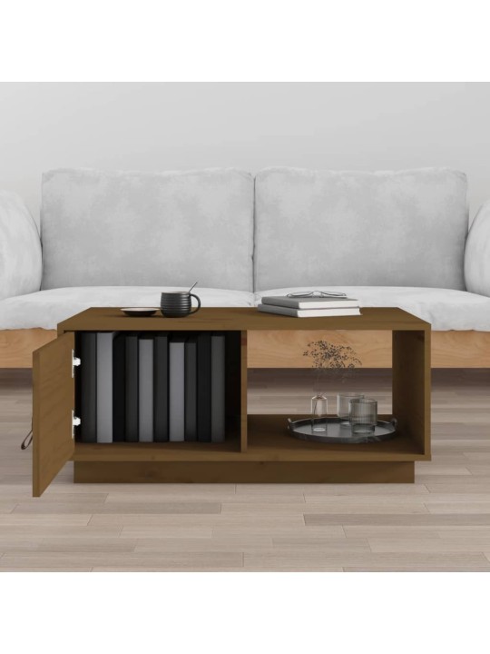 Kafijas galdiņš, medus brūns, 80x50x35,5 cm, priedes masīvkoks
