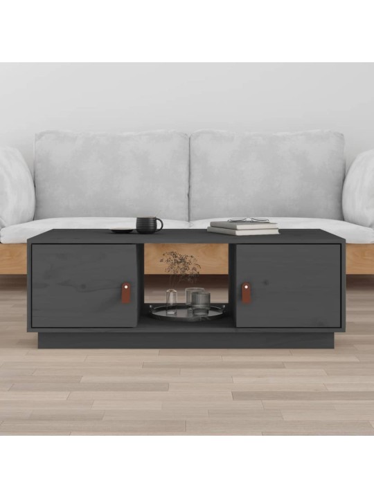 Kafijas galdiņš, pelēks, 100x50x35 cm, priedes masīvkoks