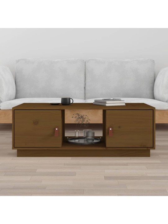 Kafijas galdiņš, medus brūns, 100x50x35 cm, priedes masīvkoks