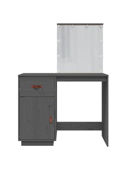 Spoguļgaldiņš ar led, pelēks, 95x50x133,5 cm, priedes masīvkoks