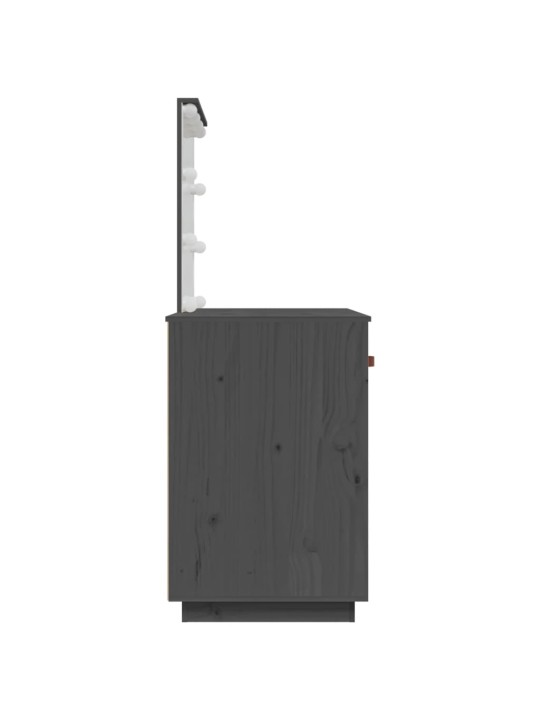 Spoguļgaldiņš ar led, pelēks, 95x50x133,5 cm, priedes masīvkoks