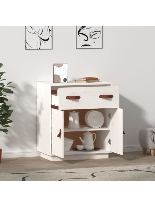 Kumode, balta, 65,5x40x75 cm, priedes masīvkoks